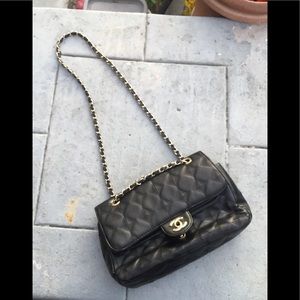 Chanel logo handbag in black